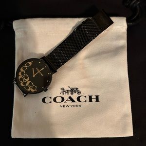 Coach-Women's Perry Black Stainless Steel Mesh Bracelet Watch, 36mm